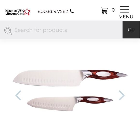 Rosewood Handle 13” Santoku Knife - Picture 9 of 9